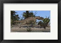 Ceratosaurus Hunting down a Triceratops Fine Art Print