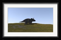 Triceratops Walking across a Grassy Field 4 Fine Art Print