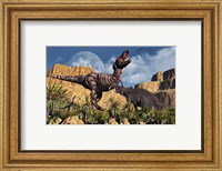 Confrontation between Tyrannosaurus Rex and Triceratops Fine Art Print