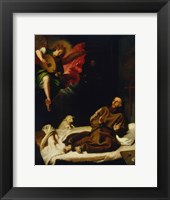 Saint Francis Vision of a Musical Angel Fine Art Print
