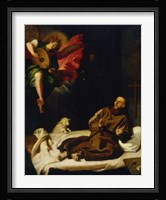 Saint Francis Vision of a Musical Angel Fine Art Print