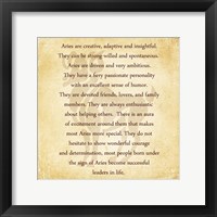 Aries Character Traits Framed Print