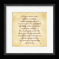 Gemini Character Traits Framed Print