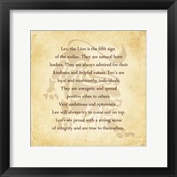 Leo Character Traits Framed Print