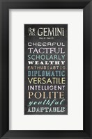 Gemini Character Traits Chalkboard Fine Art Print