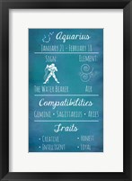 Aquarius Zodiac Sign Framed Print