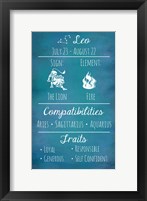 Leo Zodiac Sign Framed Print