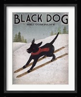 Black Dog Ski Framed Print