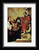 The Descent of Virgin Mary to Reward the Writing of Saint Ildefonso of Toledo Fine Art Print