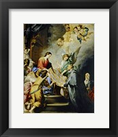 The Descent of Virgin Mary to Reward the Writing of Saint Ildefonso of Toledo Fine Art Print