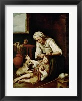 Old Woman Cleaning a Boy's Hair Fine Art Print