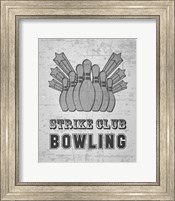 Strike Club Bowling - Gray Fine Art Print