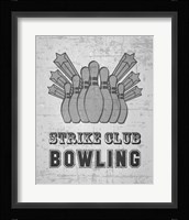 Strike Club Bowling - Gray Fine Art Print