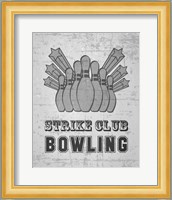 Strike Club Bowling - Gray Fine Art Print