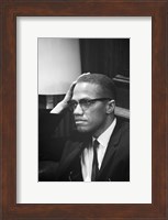 Malcolm X Waits at Martin Luther King Press Conference Fine Art Print