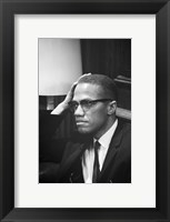 Malcolm X Waits at Martin Luther King Press Conference Fine Art Print