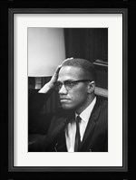 Malcolm X Waits at Martin Luther King Press Conference Fine Art Print