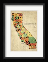 California County Map Framed Print