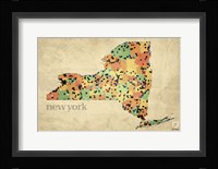 New York County Map Fine Art Print