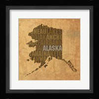 Alaska State Words Framed Print
