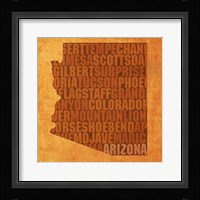 Arizona State Words Framed Print
