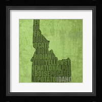Idaho State Words Framed Print