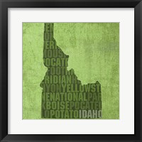 Idaho State Words Framed Print