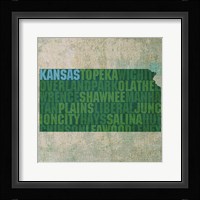 Kansas State Words Framed Print