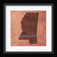 Mississippi State Words Framed Print