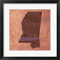 Mississippi State Words Framed Print