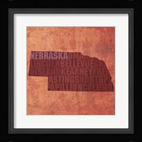 Nebraska State Words Framed Print