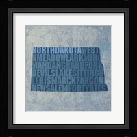 North Dakota State Words Framed Print