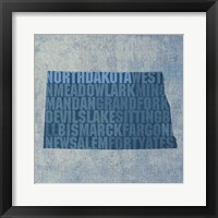 North Dakota State Words Framed Print