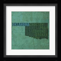 Oklahoma State Words Framed Print