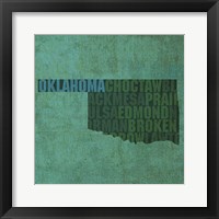 Oklahoma State Words Framed Print
