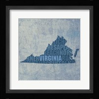 Virginia State Words Framed Print