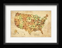Usa Crystallized County Map Framed Print