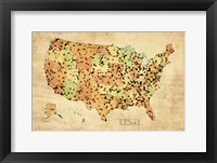 Usa Crystallized County Map Framed Print