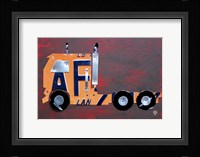Semi Truck License Plate Art Framed Print