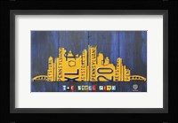 Pittsburgh Skyline License Plate Art Framed Print