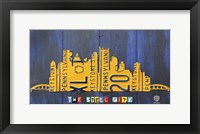 Pittsburgh Skyline License Plate Art Framed Print