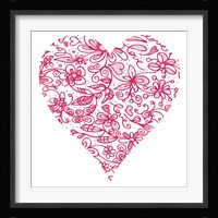 Pink Flower Love Heart Fine Art Print