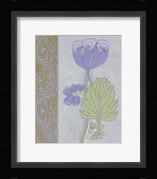 Blue Tulip With Left Border Framed Print
