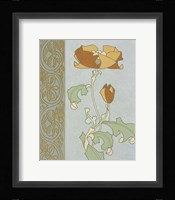 Tan Tulip With Left Border Framed Print