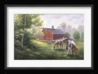 Country Road W/ Horses/Barn Fine Art Print