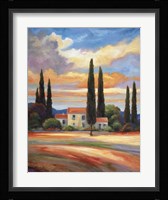Sunset In Provence Framed Print