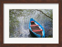Canoe on Lake, Trakai, Lithuania Fine Art Print