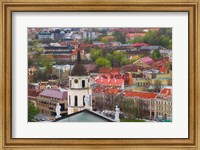 Cityscape dominated by Cathedral Bell Tower, Vilnius, Lithuania Fine Art Print