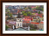Cityscape dominated by Cathedral Bell Tower, Vilnius, Lithuania Fine Art Print