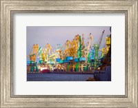 Industry cranes in harbor, Klaipeda, Lithuania Fine Art Print